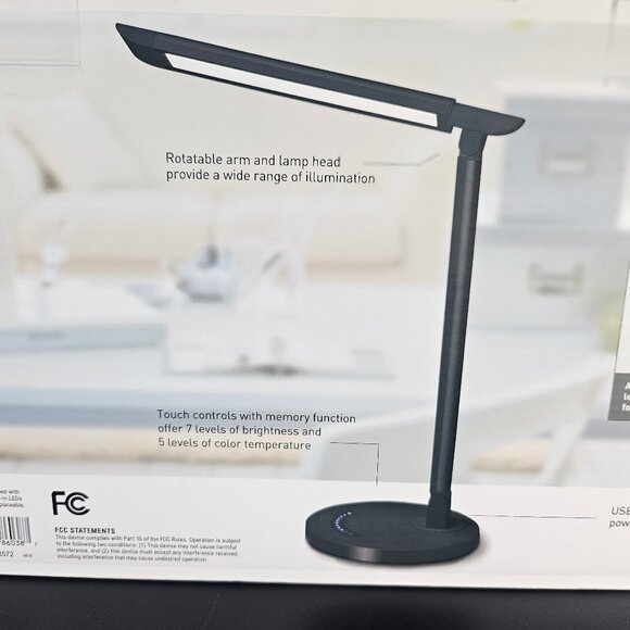 Real Space LED Desk Lamp With USB Port 158 H Black Finish Like New - Picture 9 of 12